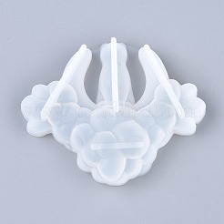 月と猫のシリコンモールド  レジン型  UVレジン用  エポキシ樹脂ジュエリー作り  ホワイト  108x85x26mm  内径：84x80mm&nbsp;LS-DIY-I036-12