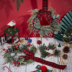 Plastic & Cloth Christmas Wreath&nbsp;AJEW-WH0481-03