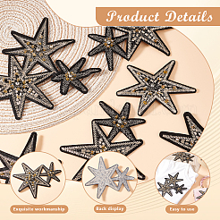 9Pcs 3 Styles Star Polyester Embroidery Appliques&nbsp;PATC-GA0001-51