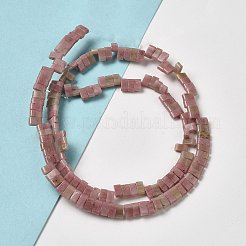 天然石ロードナイトビーズ連売り  2穴  長方形  2.5~3x5x2.5mm  穴：0.8mm  約138~140個/連  15.28''~15.31''（38.8~38.9センチメートル）&nbsp;G-Z045-A05-01
