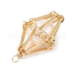Natural Cultured Freshwater Pearl with Brass Pendants&nbsp;PALLOY-JF05975-01
