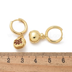 Brass Cubic Zirconia Hoop Earrings&nbsp;EJEW-Q015-02G-C