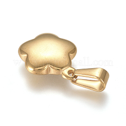 304ステンレスペンダント  花  ゴールドカラー  17.2x14.2x4.8mm  穴：3x7mm&nbsp;STAS-I127-005G-02