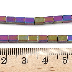 電気めっき合成非磁性ヘマタイト ビーズ 連売り  直方体の  ミックスカラー  5x3x3mm  穴：1mm  約82~83個/連  15.98~16.38''（40.6~41.6センチメートル）&nbsp;G-A263-C01-01