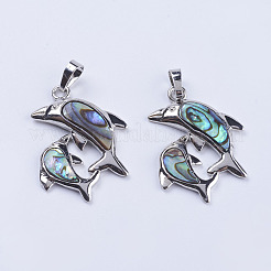 Abalone Shell/Paua Shell Pendants&nbsp;SSHEL-L008-11P