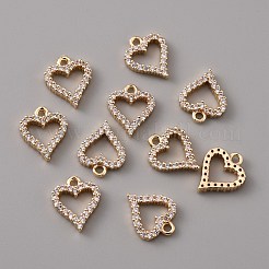 Brass Micro Pave Clear Cubic Zirconia Charms&nbsp;ZIRC-TAC0003-04