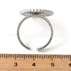 304ステンレススチールカフオープンリング  車輪型のハート  ステンレス鋼色  usサイズ7 1/4(17.5mm)&nbsp;RJEW-T037-02P