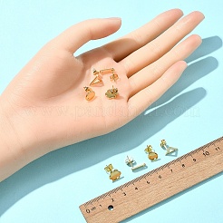16Pcs 4 Styles 201 Stainless Steel Stud Earring Findings with Hole&nbsp;EJEW-FS0001-15