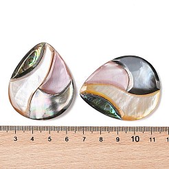Natural Paua Shell & Yellow Shell & Pink Shell & Black Lip Shell Pendants&nbsp;SSHEL-C012-14