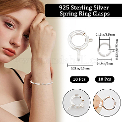 スターリングシルバースプリングリング留め金10個925個  スターリングシルバーのオープン丸カン10個925個付き  銀  5.5mm&nbsp;STER-CN0001-33B