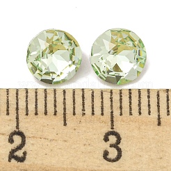 ガラスラインストーンカボション  フラットバック＆バックメッキ  多面カット  ダイヤモンド  クリソライト  6x3mm&nbsp;RGLA-L029-13B-238