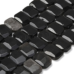 Natural Sliver Obsidian Beads Strands&nbsp;G-C285-A14-01