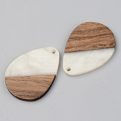 Opaque Resin & Walnut Wood Pendants&nbsp;RESI-S389-010A-C04
