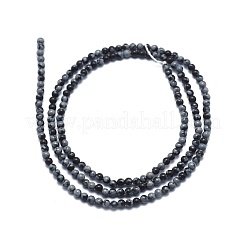 天然石スノーフレークオブシディアンビーズ連売り  ラウンド  2mm  穴：0.5mm  約195個/連  15.35インチ（39cm）&nbsp;G-A177-04-21