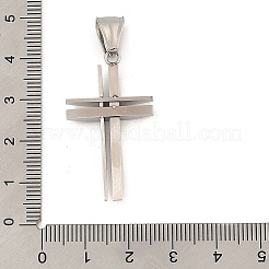 変色しにくい304ステンレススチールペンダント  クロス  ステンレス鋼色  36x20x4mm  穴：10x4mm&nbsp;STAS-H360-06P-1