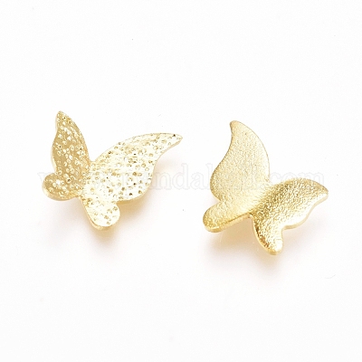 合金カボション  蝶  ゴールドカラー  10x11x2mm&nbsp;PALLOY-WH0068-09B-G-1