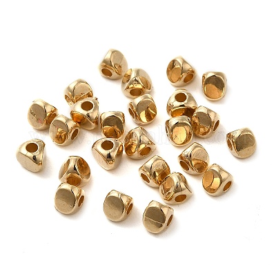CCBプラスチックビーズ  三角形  ライトゴールド  4x5x4.5mm  穴：1.8mm&nbsp;CCB-H001-03KCG-1