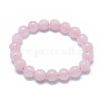 Natural Rose Quartz Bead Stretch Bracelets&nbsp;BJEW-K212-A-045-1