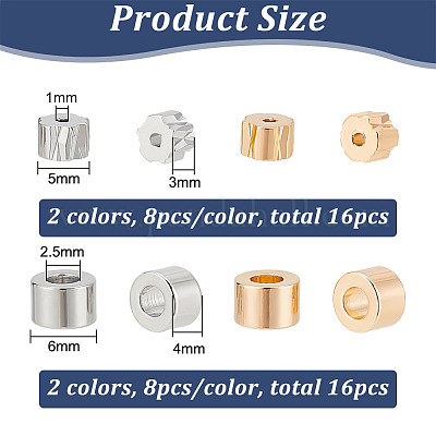 32Pcs 4 Styles Brass Beads&nbsp;KK-BC0012-34-1