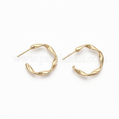 Semicircular Brass Stud Earrings&nbsp;X-KK-Q762-016G-NF-1