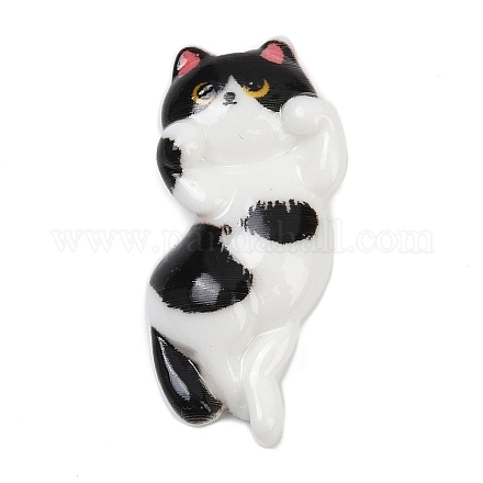 キュートな樹脂カボション  猫  ブラック  30x15.5x6.5mm&nbsp;CRES-D302-01B-1