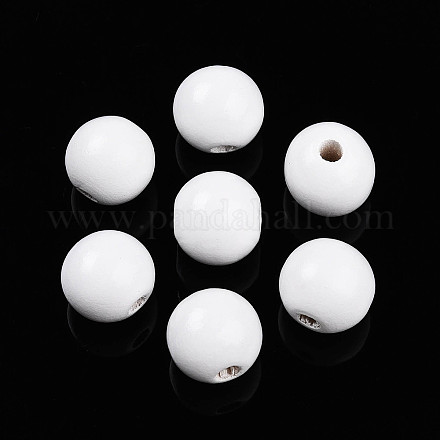 Painted Natural Wood Beads WOOD-A018-16mm-19-1