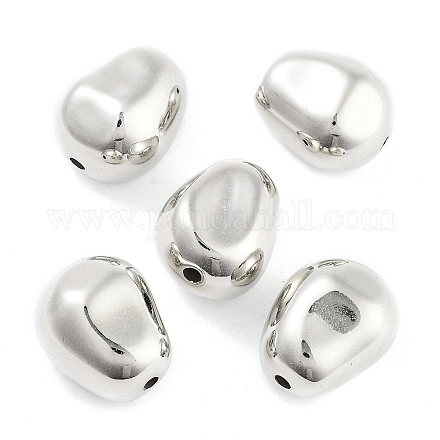 CCBプラスチックビーズ  オーバル  プラチナ  15x12x10mm  穴：2mm  420個/ 500g&nbsp;CCB-S164-03P-1
