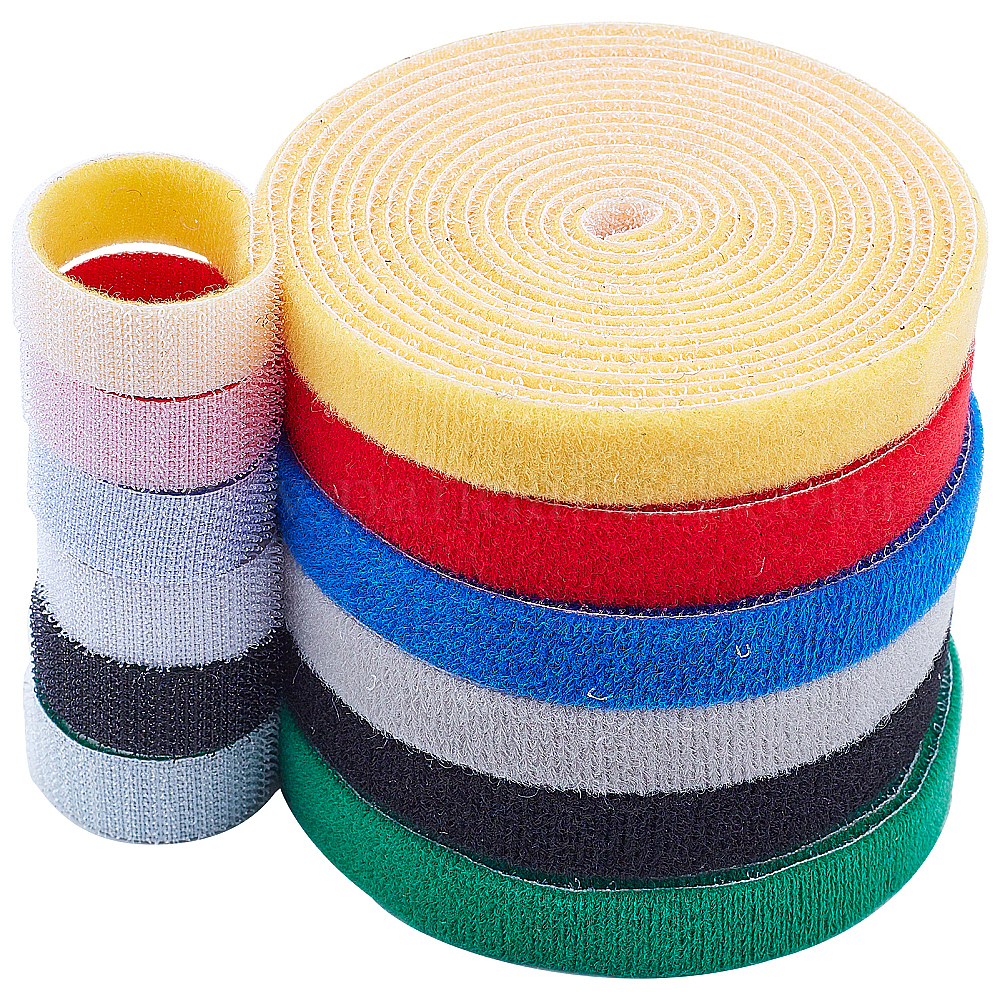 DIY Reusable Nylon Velcro Cable Ties,Hook and Loop Fastener Tape,Double
