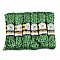 Polyester Ribbons, Wave Shape, Green, 7~8mm, 15yard/bundle, 6bundles/bag
