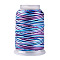 5 Rolls 6-Ply Segment Dyed Polyester Cords, Milan Cord, Round, Deep Sky Blue, 0.3mm, about 147.64 Yards(135m)/Roll