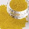 Glass Seed Beads, Transparent, Round, Yellow, 12/0, 2mm, Hole: 1mm, about 2000 beads/30g
