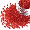 Glass Seed Beads, Transparent, Round, Round Hole, Red, 8/0, 3mm, Hole: 1mm, about 1111pcs/50g, 50g/bag, 18bags/2pounds