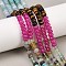 Natural Tiger Eye & Dyed White Jade & Fluorite & Synthetic Turquois Beads Strands, Rondelle, Mixed Color, 6x4mm, Hole: 1mm, about 95pcs/strand, 15.31''(38.9cm)