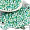 Two Tone Baking Paint Glass Seed Beads, Faceted Bicone, Turquoise, 4.5x4mm, Hole: 1mm, about 6428pcs/pound