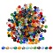 Faceted Rondelle Transparent Glass Beads, Mixed Color, 4x3mm, Hole: 1mm, 200pcs/set