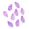 Glass Beads, Leaf, Medium Orchid, 12x6.5x5mm, Hole: 0.8mm