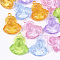 Transparent Acrylic Pendants, Buddha, Mixed Color, 38.5x32x13mm, Hole: 3mm, about 85pcs/500g