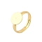 Brass Adjustable Ring Components, Flat Round Pad Ring Base Settings, Long-Lasting Plated, Rack Plating, Lead Free & Cadmium Free, Real 18K Gold Plated, Tray: 10mm, 3mm, US Size 6 1/4(16.7mm)