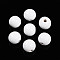 Painted Natural Wood Beads, Round, White, 16mm, Hole: 4mm