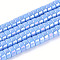 AB Color Plated Opaque Glass Beads Strands, Flat Round, Cornflower Blue, 6~6.5x3mm, Hole: 1~1.2mm, about 111~119pcs/strand, 14.17~15.16''(36~38.5cm)