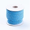 Round Braided Cowhide Cords, Deep Sky Blue, 3mm, about 10.93 yards(10m)/roll