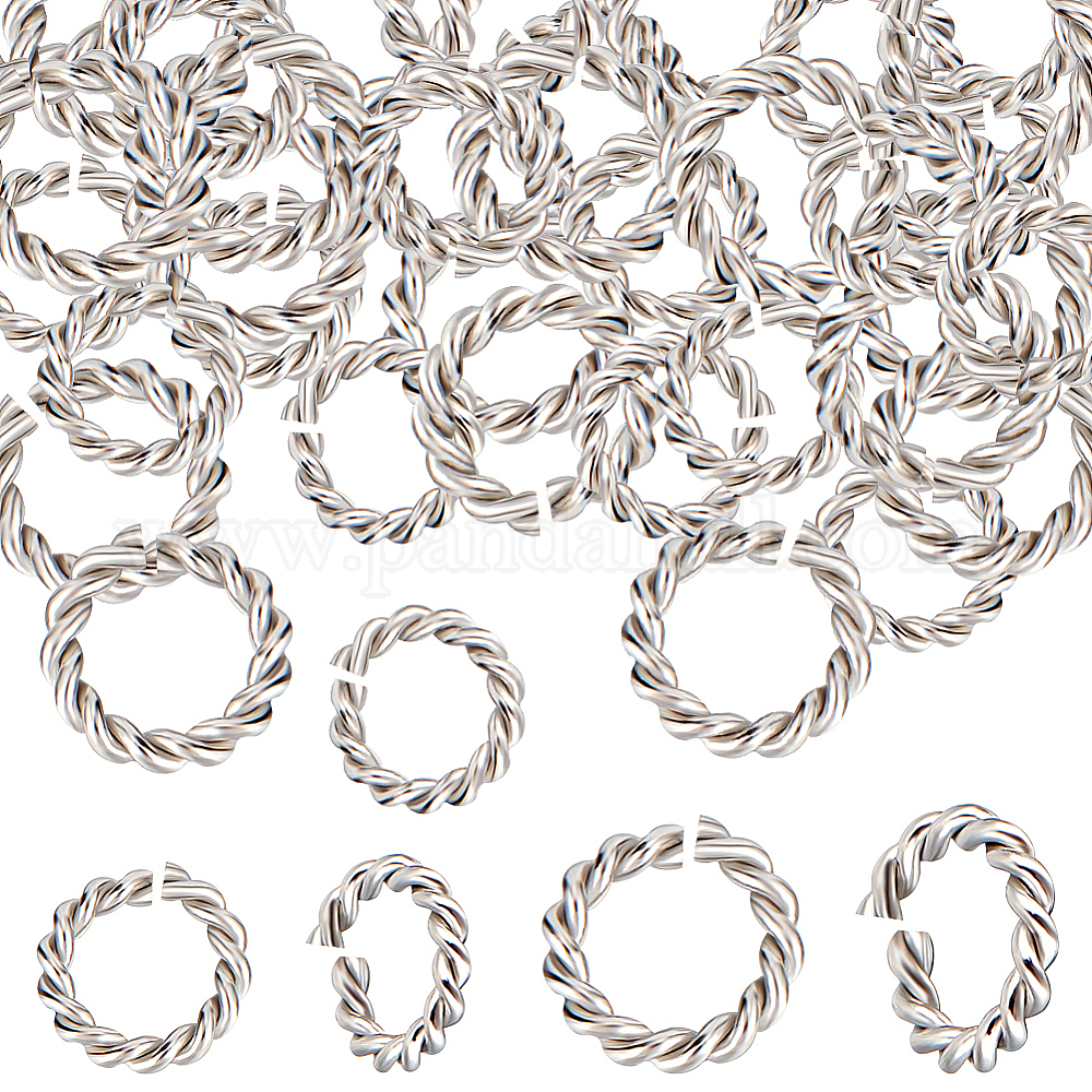 Wholesale 120Pcs 2 Styles 304 Stainless Steel Twisted Open Jump Rings ...