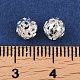 真鍮ビーズ  中空ラウンド  銀  6x5.5mm  穴：2mm&nbsp;KK-H250-03B-S-3