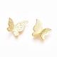合金カボション  蝶  ゴールドカラー  10x11x2mm&nbsp;PALLOY-WH0068-09B-G-1