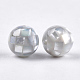 樹脂ビーズ  シェルと  ラウンド  グレー  12mm  穴：1mm&nbsp;SSHEL-T007-12mm-04-2