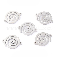 Non-Tarnish Stainless Steel Links Connectors, Vortex, Stainless Steel Color, 15x11x1.1mm, Hole: 1mm