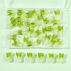 36個の手作りランプワークビーズ  キャベツ  黄緑  19~20.5x10~12.5x10~12mm  穴：0.8~2mm&nbsp;LAMP-FS0001-74