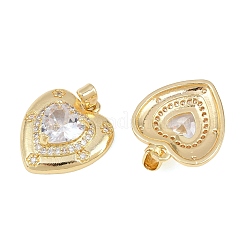 Brass Micro Pave Cubic Zirconia Pendants&nbsp;KK-H257-05G-01