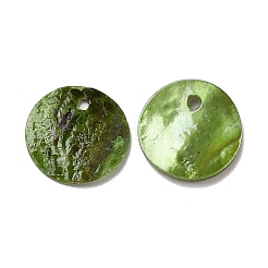 Spray Painted Natural Akoya Shell Charms&nbsp;SHEL-F007-15A-07