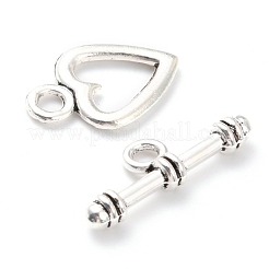 チベット風合金マンテル  ハート  アンティークローズゴールド  ハート：19.4x13.5x2mm  穴：3.6mm  バー：19x8.8x4mm  穴：3.6mm&nbsp;PALLOY-P224-27AS